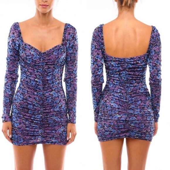 ROTATE | BIRGER CHRISTENSEN Floral Printed Halterneck Ruched Mini Dress | Small - Picture 2 of 16